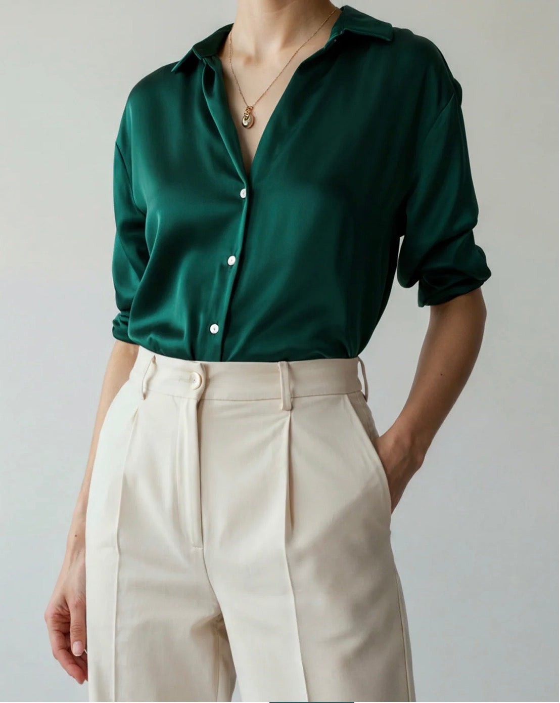 Casa Riviera Blouse - Emerald Green