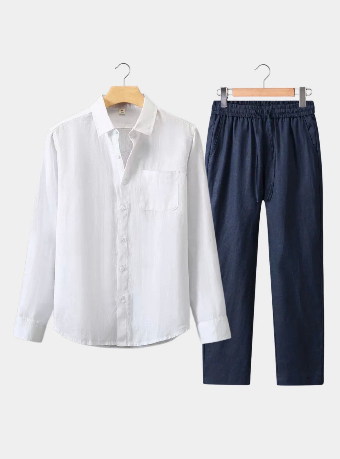 Le Riviera longsleeve summer set - white/navy blue