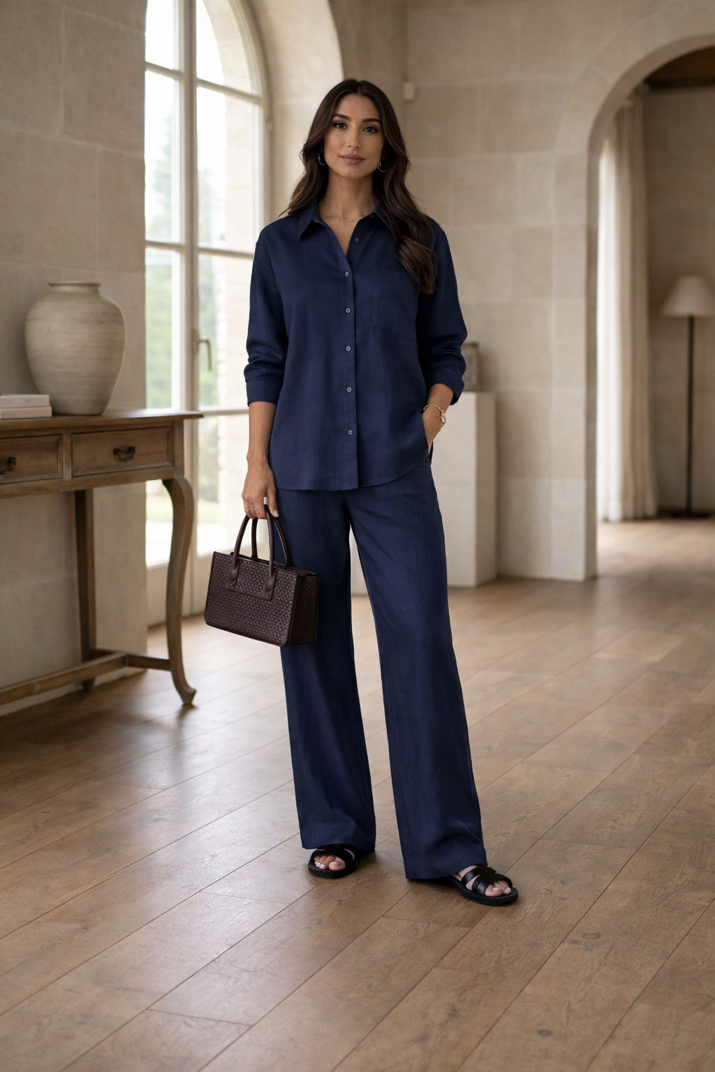 Firenze Linen Set – Riviera Blue