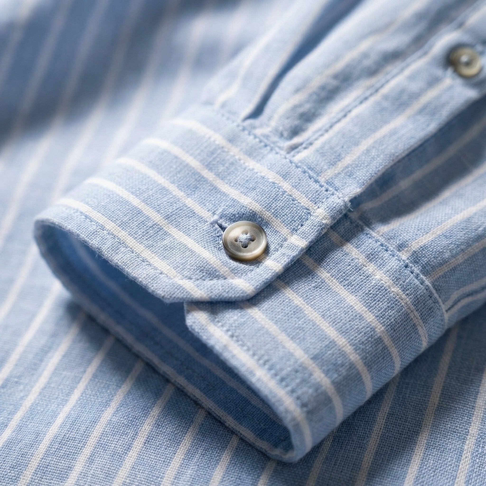 The Estate Linen Shirt – Classic Blue Stripe