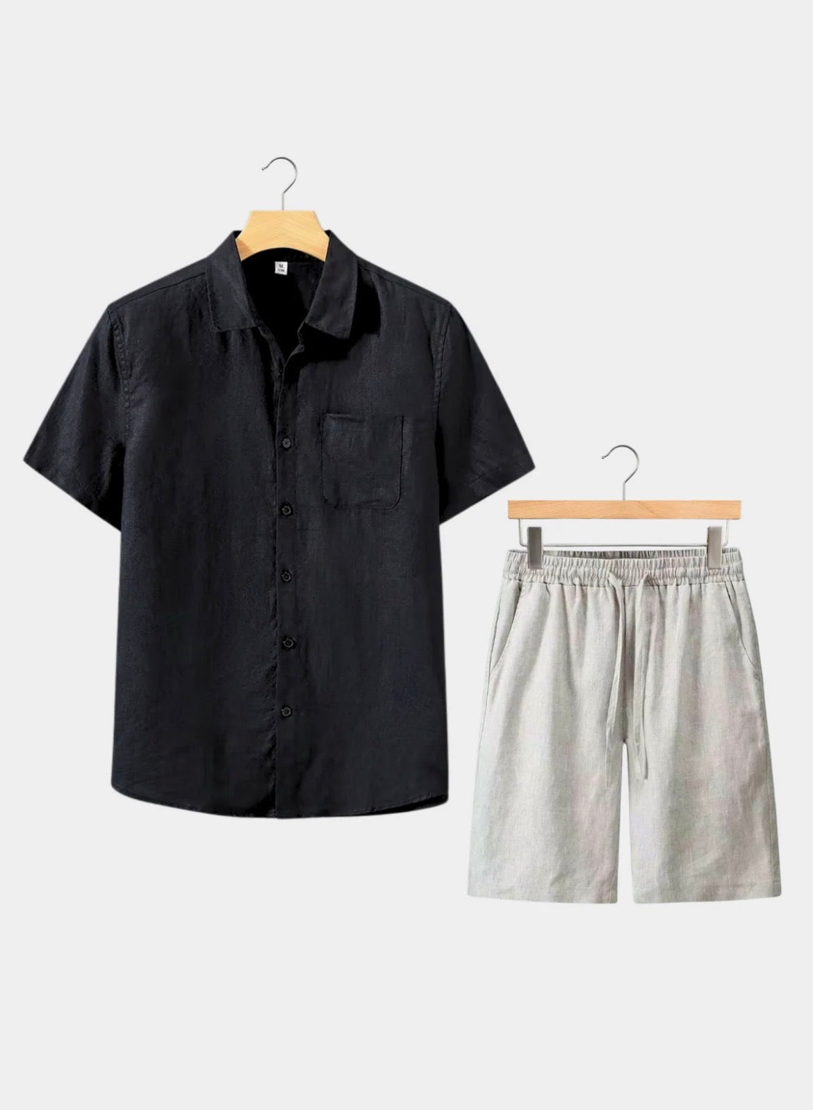 Le Riviera shortsleeve summer set - black/beige