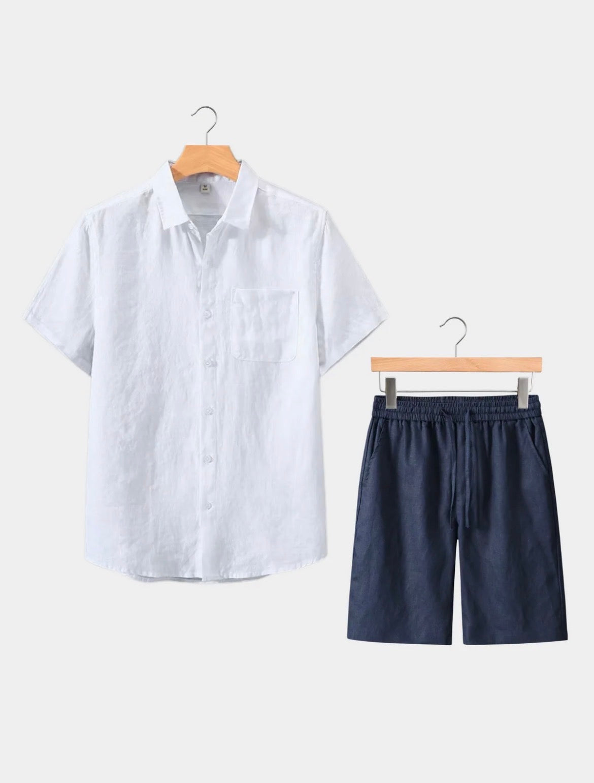 Le Riviera shortsleeve summer set - white/navy blue
