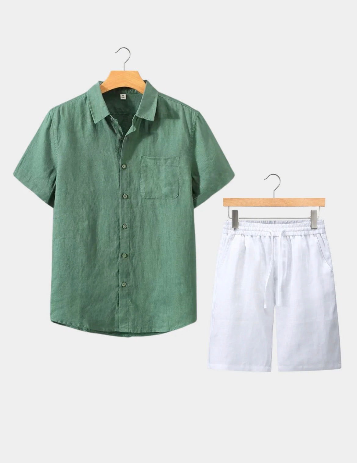 Le Riviera shortsleeve summer set - green/white