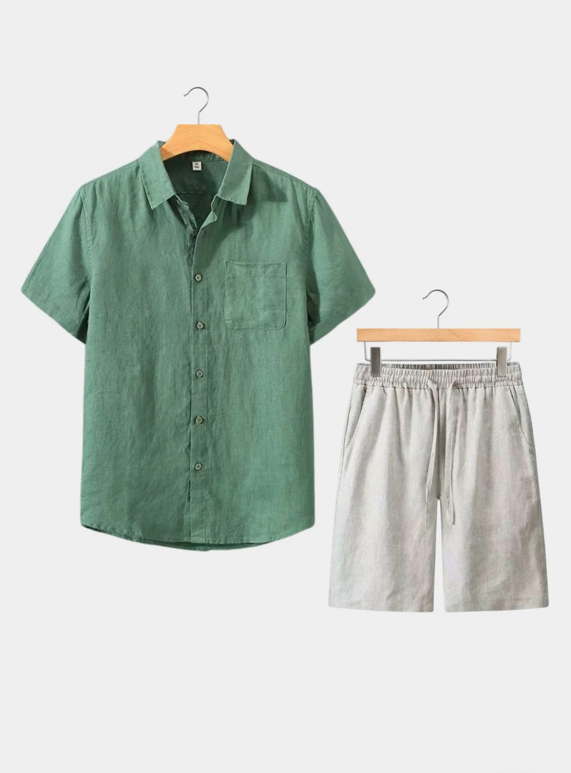 Le Riviera shortsleeve summer set - green/beige
