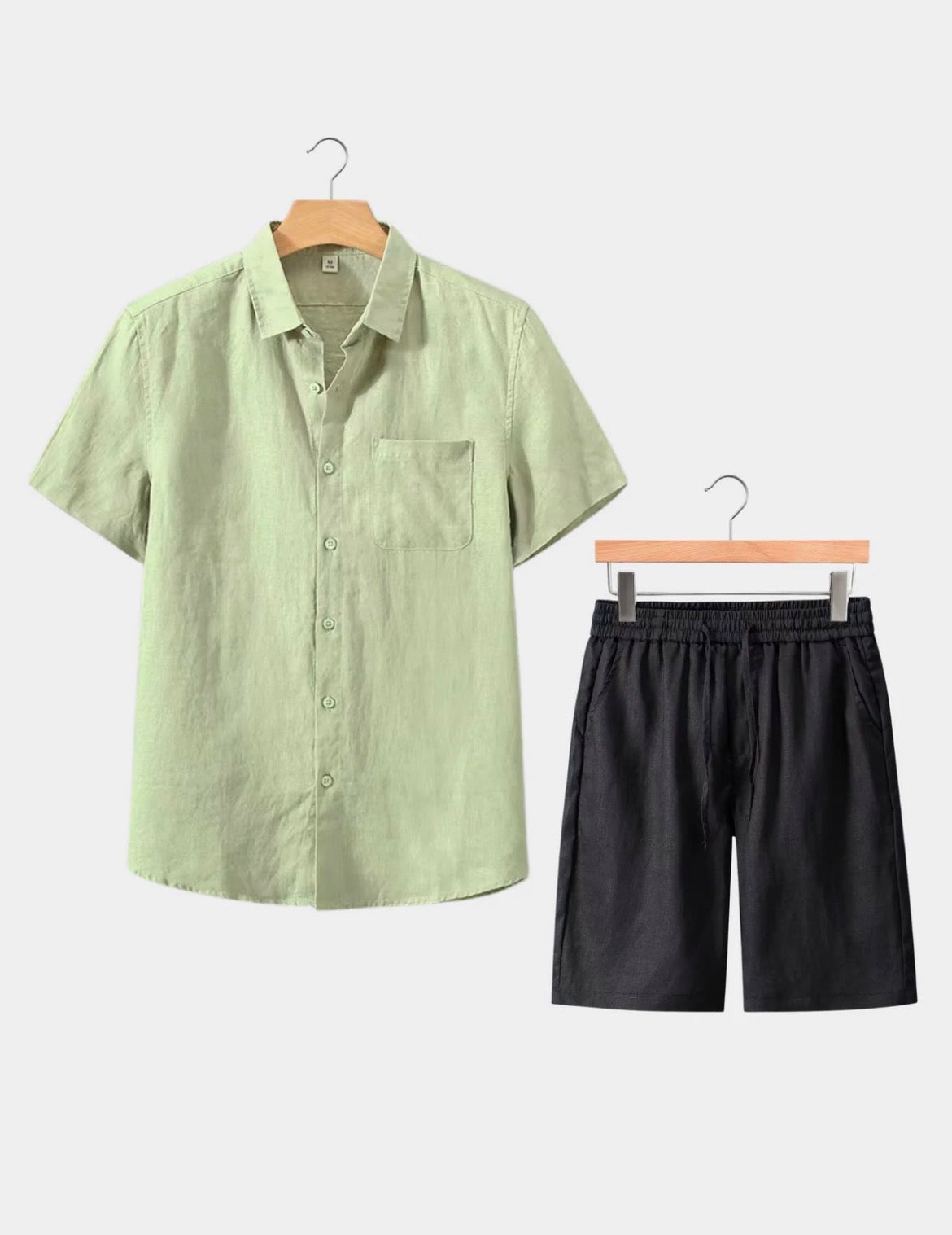 Le Riviera shortsleeve summer set - mint green/black