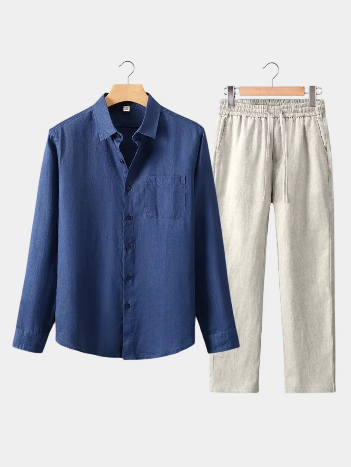 Le Riviera longsleeve summer set - navy blue/beige