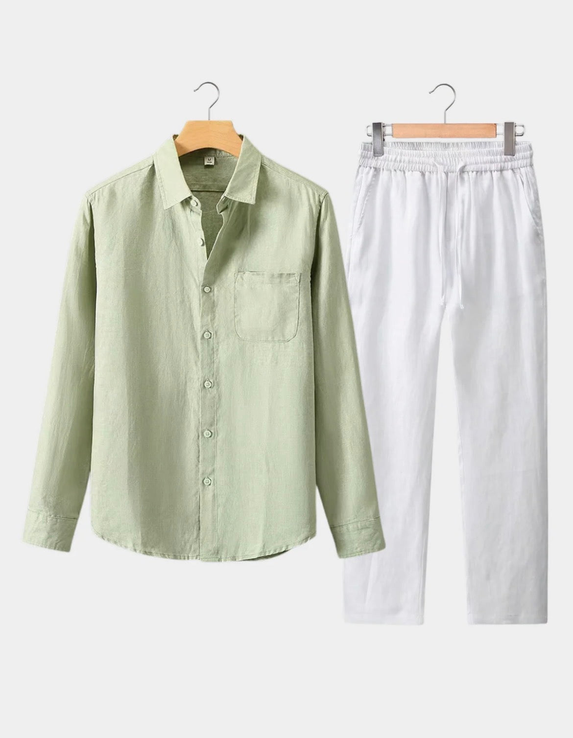 Le Riviera longsleeve summer set - mint green/white