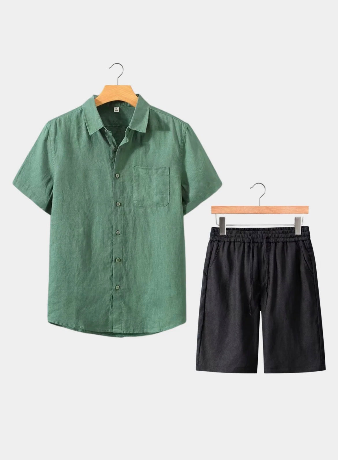 Le Riviera shortsleeve summer set - green/black