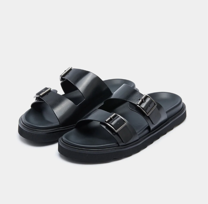 Aurelio Leather Sandal - Black